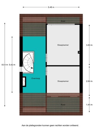 Plattegrond - Nassauplein 21, 4761 GK Zevenbergen - Nassauplein 21 - 2e verdieping - 2D.jpg